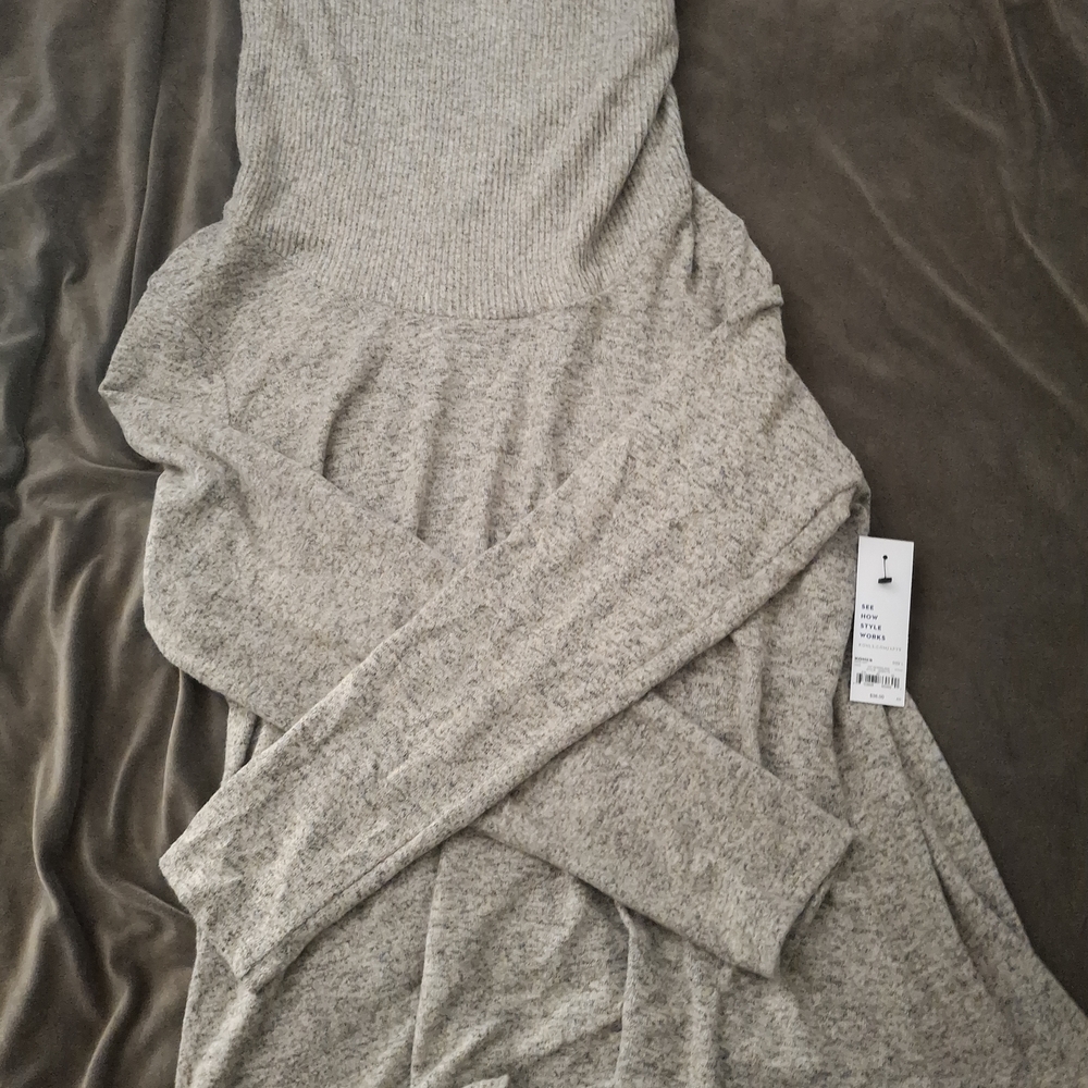 adidas Light Gray Women's Cowl Neck Sweater
